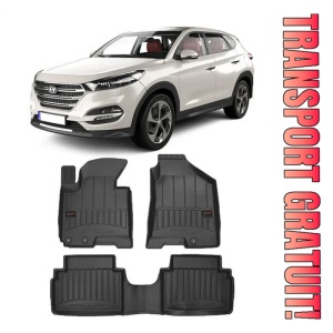 Hyundai Tucson II, Din 2009 - 2015 , Set Covorase Auto Tip Tavita Premium 3D, din cauciuc