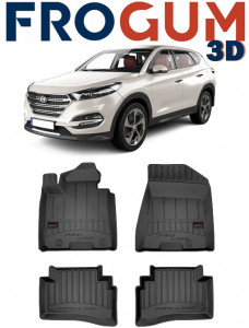 Hyundai Tucson, Suv, Din 07.2015 - 09.2020 , Set Covorase Auto Tip Tavita Premium 3D, din cauciuc accesorii pentru autoturismul tau - masina v175435