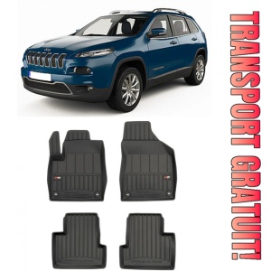 Jeep Cherokee V Din 2013 - Prezent, Suv , Set Covorase Auto Tip Tavita Premium 3D, din cauciuc