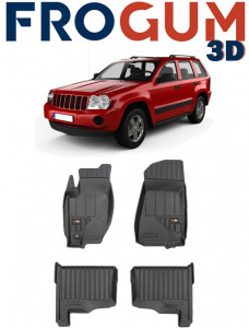 Jeep Grand Cherokee III, Suv, Din 2005 - 2010 , Set Covorase Auto Tip Tavita Premium 3D, din cauciuc accesorii pentru autoturismul tau - masina v170329