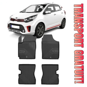 Kia Picanto I Din 2004 - 03.2011, Hatchback , Set Covorase Auto Tip Tavita Premium 3D, din cauciuc - Img 1