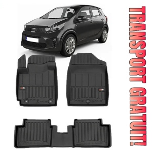 Kia Picanto III Din 04.2017 - Prezent, Hatchback , Set Covorase Auto Tip Tavita Premium 3D, din cauciuc