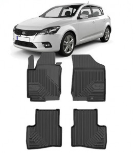 Kia Pro Ceed Din 2007 - 04.2012, Hatchback , Set Covorase Auto Tip Tavita Premium 3D, din cauciuc accesorii pentru autoturismul tau - masina v167553