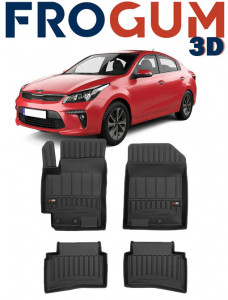 Kia Rio IV, Hatchback, Din 02.2017 - Prezent , Set Covorase Auto Tip Tavita Premium 3D, din cauciuc accesorii pentru autoturismul tau - masina v170186