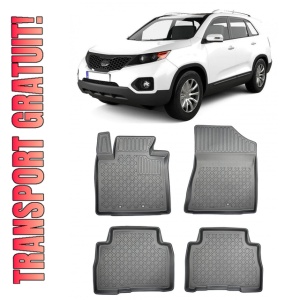 Kia Sorento II, Suv, Din 2009 - 01.2015 , Set Covorase Auto Tip Tavita Premium 3D, din cauciuc