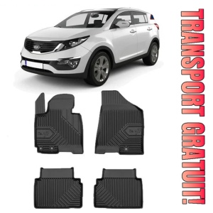 Kia Sportage III Din 08.2010 - 12.2015, Suv , Set Covorase Auto Tip Tavita Premium 3D, din cauciuc
