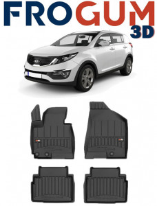 Kia Sportage III, Suv, Din 08.2010 - 12.2015 , Set Covorase Auto Tip Tavita Premium 3D, din cauciuc accesorii pentru autoturismul tau - masina v170165