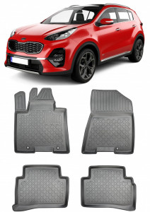 Kia Sportage IV, Suv, Din 01.2016 - Prezent , Set Covorase Auto Tip Tavita Premium 3D, din cauciuc accesorii pentru autoturismul tau - masina v174820