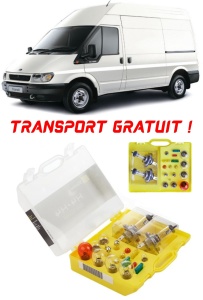 Kit trusa Set becuri H4 compatibila cu Ford Transit Mk6 din 2000 - 2006 , bec far, semnalizare , pozitie, iluminare numar, frana, plafoniera, stop frana