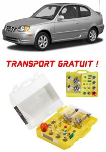 Kit trusa Set becuri H4 compatibila cu Hyundai Accent din 2002 - 2011 , bec far, semnalizare , pozitie, iluminare numar, frana, plafoniera, stop frana