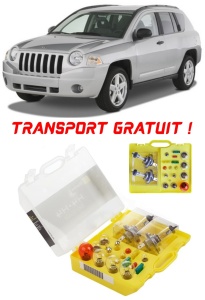 Kit trusa Set becuri H4 compatibila cu Jeep Compass din 2007 - 2016 , bec far, semnalizare , pozitie, iluminare numar, frana, plafoniera, stop frana