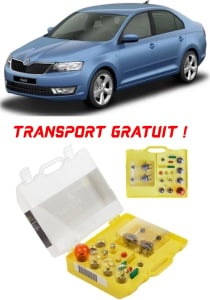 Kit trusa Set becuri H7 compatibila cu Skoda Rapid din 2012 – 2020 , bec far, semnalizare , pozitie, iluminare numar, frana, plafoniera, stop frana
