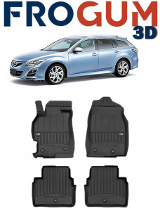 Mazda 6 II Din 2008 - 12.2012, Combi , Set Covorase Auto Tip Tavita Premium 3D, din cauciuc accesorii pentru autoturismul tau - masina v163829