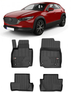 Mazda CX-30 Din 08.2019 - Prezent, Suv , Set Covorase Auto Tip Tavita Premium 3D, din cauciuc accesorii pentru autoturismul tau - masina v163181