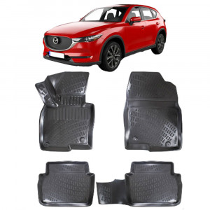 Mazda CX-5 II 2017- Set 4 covorase auto din cauciuc tip tavita premium line 3D accesorii pentru autoturismul tau - masina v242559