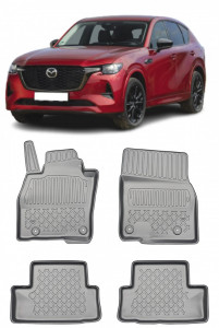 Mazda CX-60 Din 08.2022 - Prezent, Suv , Set Covorase Auto Tip Tavita Premium 3D, din cauciuc accesorii pentru autoturismul tau - masina v163734