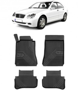 Mercedes C-Class W203 Din 2001 - 11.2007, Combi , Set Covorase Auto Tip Tavita Premium 3D, din cauciuc accesorii pentru autoturismul tau - masina v168399
