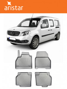 Mercedes Citan, Van, Din 10.2012 - Prezent , Set Covorase Auto Tip Tavita Premium 3D, din cauciuc accesorii pentru autoturismul tau - masina v169854