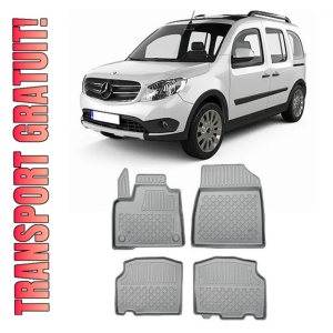 Mercedes Citan W420 Furgon Din 10.2021 - Prezent, Van , Set Covorase Auto Tip Tavita Premium 3D, din cauciuc