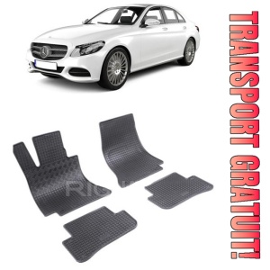 Mercedes Clasa C W205, Sedan, fabricat din 03.2014 - 11.2020, set covorase auto dedicate, din cauciuc 100% Premium