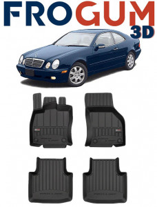 Mercedes CLK C209, Coupe, Din 2002 - 2009 , Set Covorase Auto Tip Tavita Premium 3D, din cauciuc accesorii pentru autoturismul tau - masina v171866