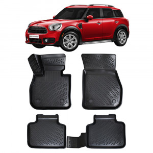 Mini Countryman II F60 2017- Set 4 covorase auto din cauciuc tip tavita premium line 3D accesorii pentru autoturismul tau - masina v241957