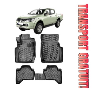 Mitsubishi L200 2015-2019 Set 4 covorase auto din cauciuc tip tavita premium line 3D