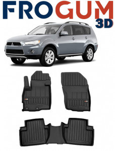 Mitsubishi Outlander II Din 03.2007 - 08.2012, Suv , Set Covorase Auto Tip Tavita Premium 3D, din cauciuc accesorii pentru autoturismul tau - masina v163032