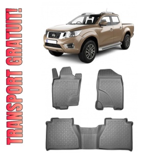 Nissan Navara, Pick-Up, Din 01.2016 - Prezent , Set Covorase Auto Tip Tavita Premium 3D, din cauciuc