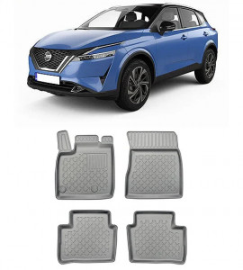 Nissan Qashqai III Mhev, Suv, Din 06.2021 - Prezent , Set Covorase Auto Tip Tavita Premium 3D, din cauciuc accesorii pentru autoturismul tau - masina v171238