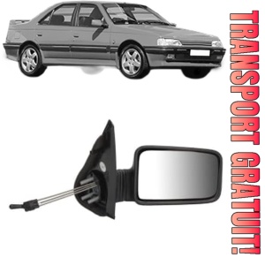 Oglinda Dreapta PEUGEOT 405 I (15B) din 1987 - 1992, Auto, Reglaj mecanic, Completa