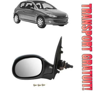 Oglinda Stanga PEUGEOT 206 Hatchback (2A/C) din 1998 - 2012, Auto, Reglaj mecanic, Completa