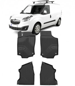 Opel Combo C Din 2001 - 2011, Van , Set Covorase Auto Tip Tavita Premium 3D, din cauciuc accesorii pentru autoturismul tau - masina v167670