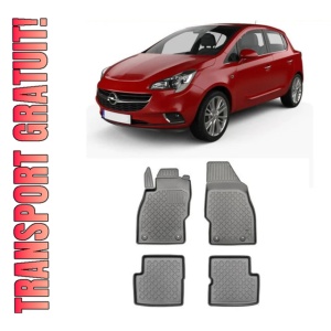 Opel Corsa E, Hatchback, Din 12.2014 - 05.2019 , Set Covorase Auto Tip Tavita Premium 3D, din cauciuc