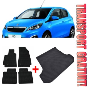 Peugeot 108 Set Covorase + tavita portbagaj auto Peugeot 108 fabricatie 07.2014 - prezent, caroserie hatchback