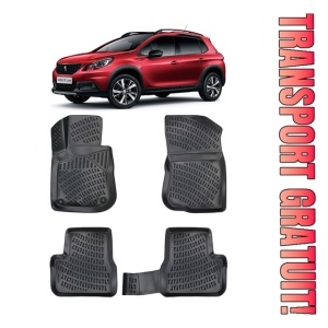 Peugeot 2008 I 2013-2019 Set 4 covorase auto din cauciuc tip tavita premium line 3D