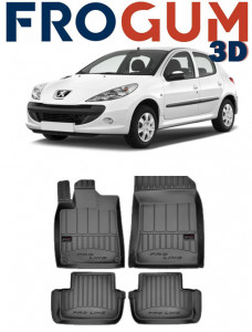 Peugeot 206, Hatchback, Din 1998 - 2010 , Set Covorase Auto Tip Tavita Premium 3D, din cauciuc accesorii pentru autoturismul tau - masina v173622