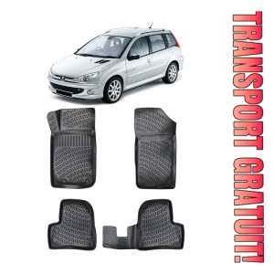 Peugeot 206 Set 4 covorase auto din cauciuc tip tavita premium line 3D
