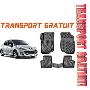 Peugeot 207 2006-2014 Set 4 covorase auto din cauciuc tip tavita premium line 3D