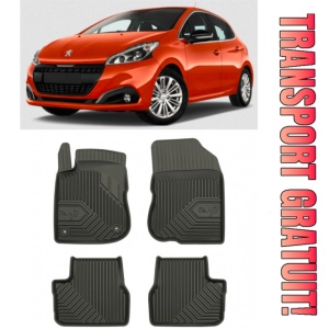 Peugeot 208 I Din 03.2012 - 05.2019, Hatchback , Set Covorase Auto Tip Tavita Premium 3D, din cauciuc