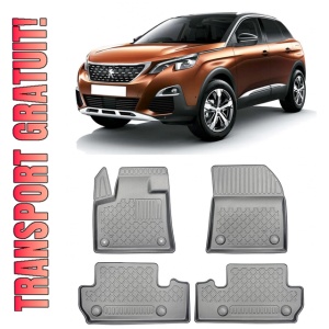 Peugeot 3008 II Din 11.2016 - Prezent, Suv , Set Covorase Auto Tip Tavita Premium 3D, din cauciuc