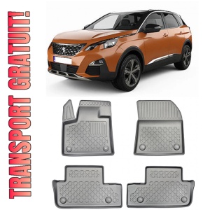 Peugeot 3008 II Hybrid, Suv, Din 09.2019 - Prezent , Set Covorase Auto Tip Tavita Premium 3D, din cauciuc