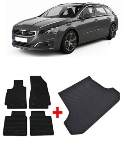 Peugeot 508 II Sedan din 11.2018 - Prezent *4, Set Covorase + tavita portbagaj auto - Img 2