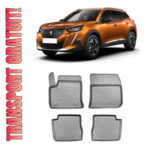 Peugeot E-2008 II, Suv, Din 08.2020 - Prezent , Set Covorase Auto Tip Tavita Premium 3D, din cauciuc