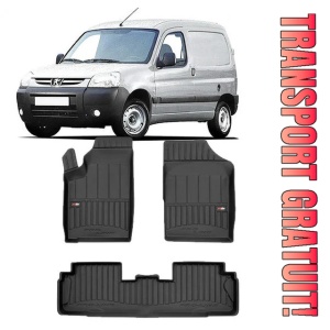 Peugeot Partner I Din 1998 - 2007, Van , Set Covorase Auto Tip Tavita Premium 3D, din cauciuc