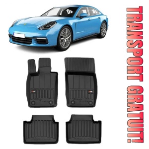 Porsche Panamera E-Hybrid, Hatchback, Din 2017 - Prezent , Set Covorase Auto Tip Tavita Premium 3D, din cauciuc