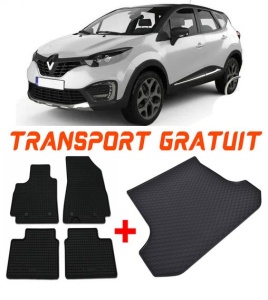 Renault Captur I Suv din 04.2013 - 12.2019 *4, Set Covorase + tavita portbagaj auto accesorii pentru autoturismul tau - masina v2688