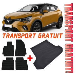 Renault Captur Set Covorase + tavita portbagaj auto Renault Captur I fabricatie 04.2013 - 12.2019, caroserie suv, portbagaj superior