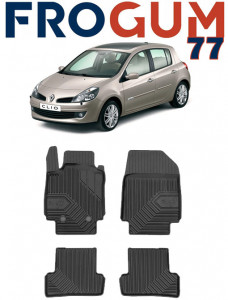 Renault Clio III Din 09.2005 - 09.2012, Hatchback , Set Covorase Auto Tip Tavita Premium 3D, din cauciuc accesorii pentru autoturismul tau - masina v166068
