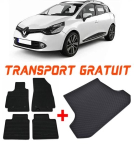 Renault Clio IV Combi din 03.2013 - Prezent, Set Covorase + tavita portbagaj auto Portbagaj Superior *4 accesorii pentru autoturismul tau - masina v3000